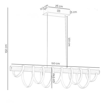 Lustră LED pe cablu ONLI NILO LED/70W/230V 4000K maro/alb