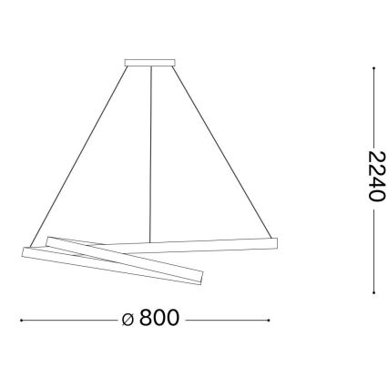 Lustră LED pe cablu OZ LED/55W/230V negru Ideal Lux