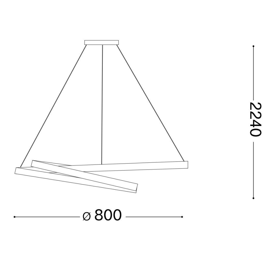 Lustră LED pe cablu OZ LED/55W/230V negru Ideal Lux