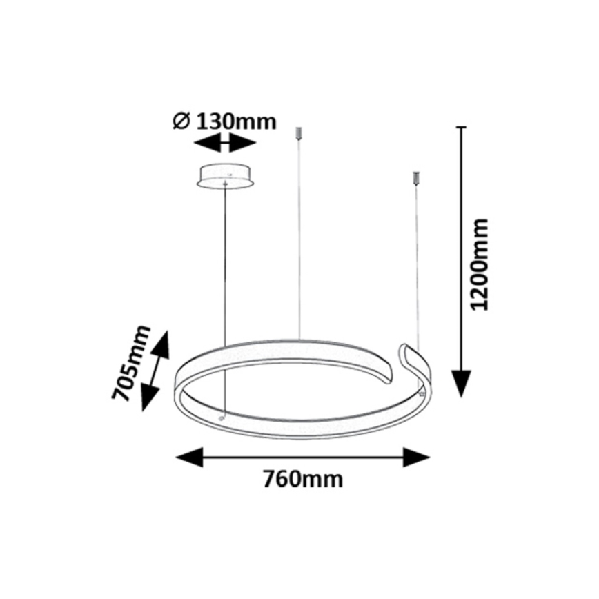 Lustră LED pe cablu Rabalux LED/45W/230V 3000/4000/6500K