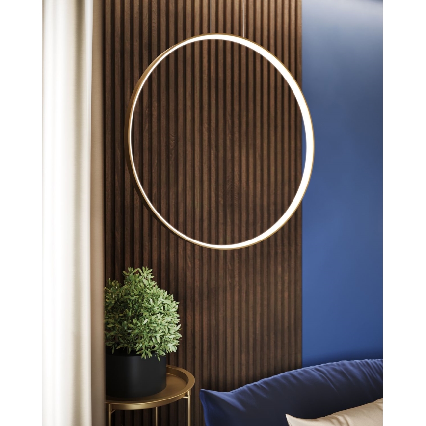 Lustră LED pe cablu RIO LED/50W/230V CRI90 3000K d. 78 cm auriu Thoro TH.175