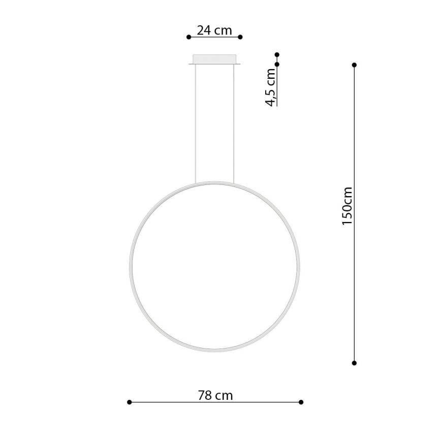 Lustră LED pe cablu RIO LED/50W/230V CRI90 3000K d. 78 cm auriu Thoro TH.175