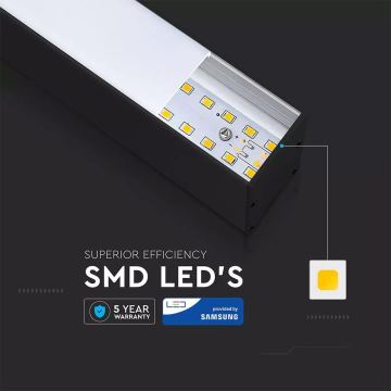 Lustră LED pe cablu SAMSUNG CHIP 1xLED/40W/230V 4000K neagră