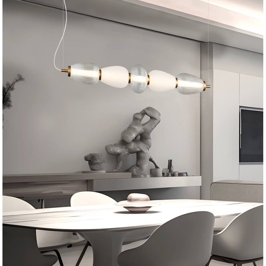 Lustră LED pe cablu SHINY LED/23W/230V albă/aurie