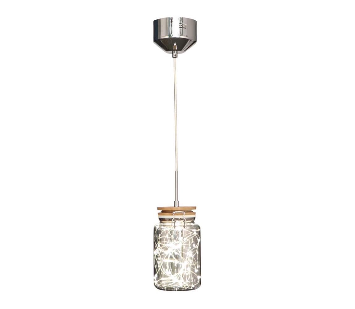 Lustră LED pe cablu SHOCK LED/5W/230V crom lucios/lemn 142030