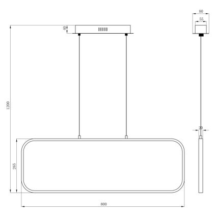 Lustră LED pe cablu LED/24W/230V Globo