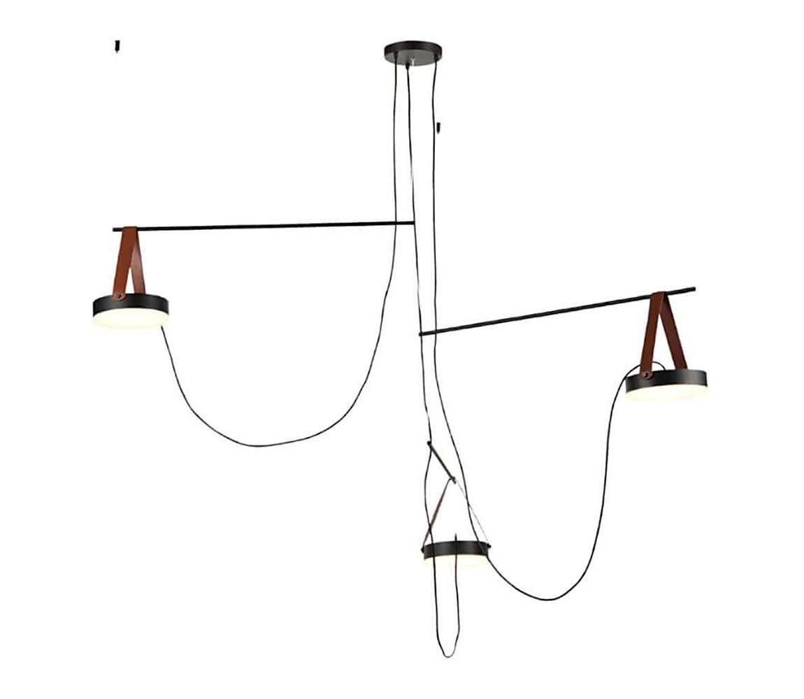 Lustră LED pe cablu SPECTRUM 3xLED/23W/230V neagră/maro  142033