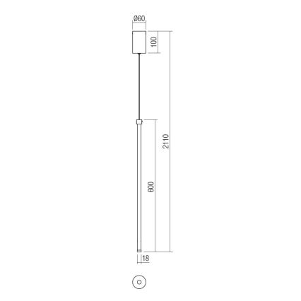 Lustră LED pe cablu TABOO LED/9W/230V alamă Redo 01-3115