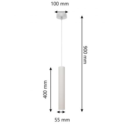 Lustră LED pe cablu TUBA 1xGU10/4,8W/230V gri/crom mat
