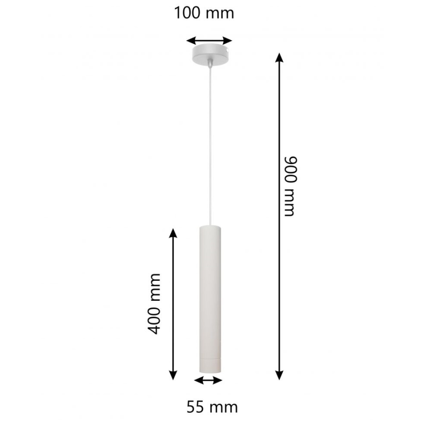 Lustră LED pe cablu TUBA 1xGU10/4,8W/230V gri/crom mat