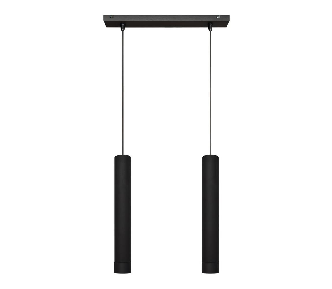 Lustră LED pe cablu TUBA 2xGU10/65W/230V neagră