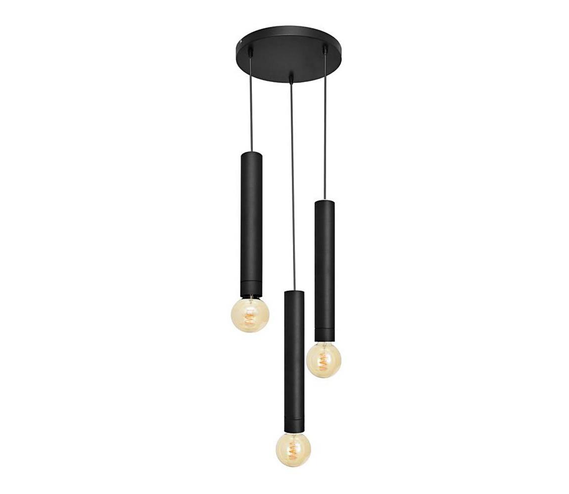 Lustră LED pe cablu TUBA 3xE27/60W/230V neagră