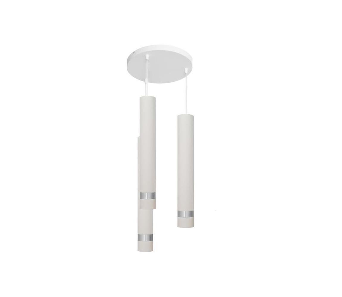 Lustră LED pe cablu TUBA 3xGU10/65W/230V albă/crom mat