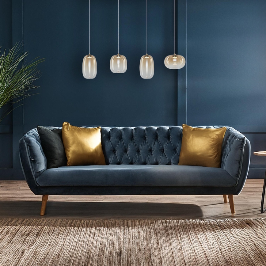 Lustră LED pe cablu VASO LED/15W/230V auriu/fumuriu