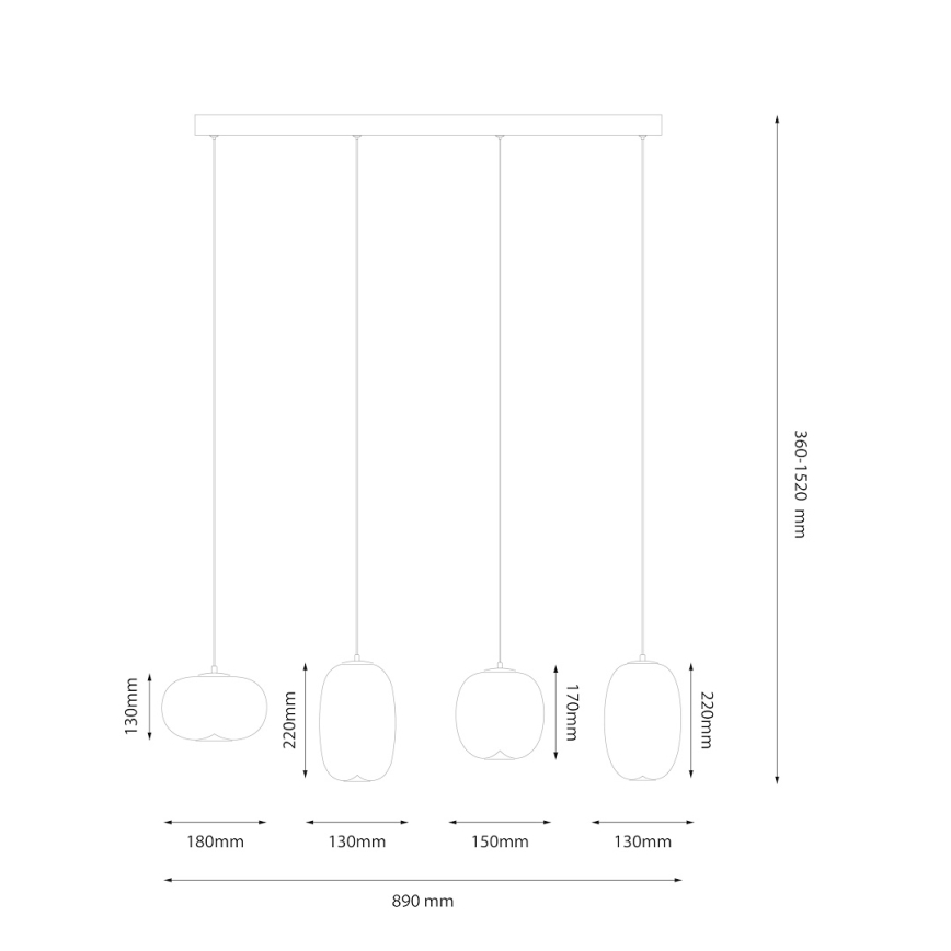 Lustră LED pe cablu VASO LED/15W/230V auriu/fumuriu