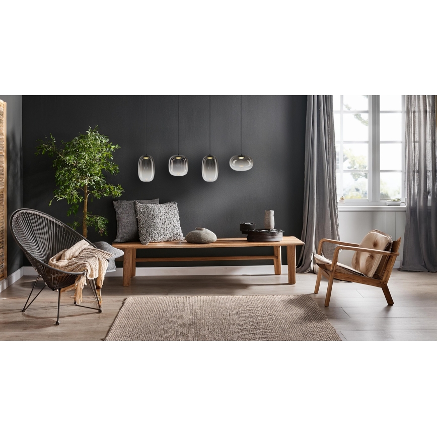 Lustră LED pe cablu VASO LED/15W/230V negru/fumuriu