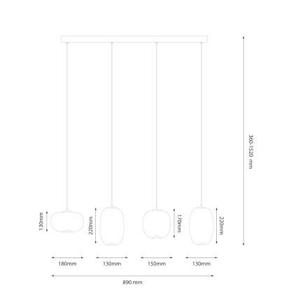 Lustră LED pe cablu VASO LED/15W/230V negru/fumuriu