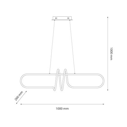 Lustră LED pe cablu VERTIGO LED/54W/230V negru