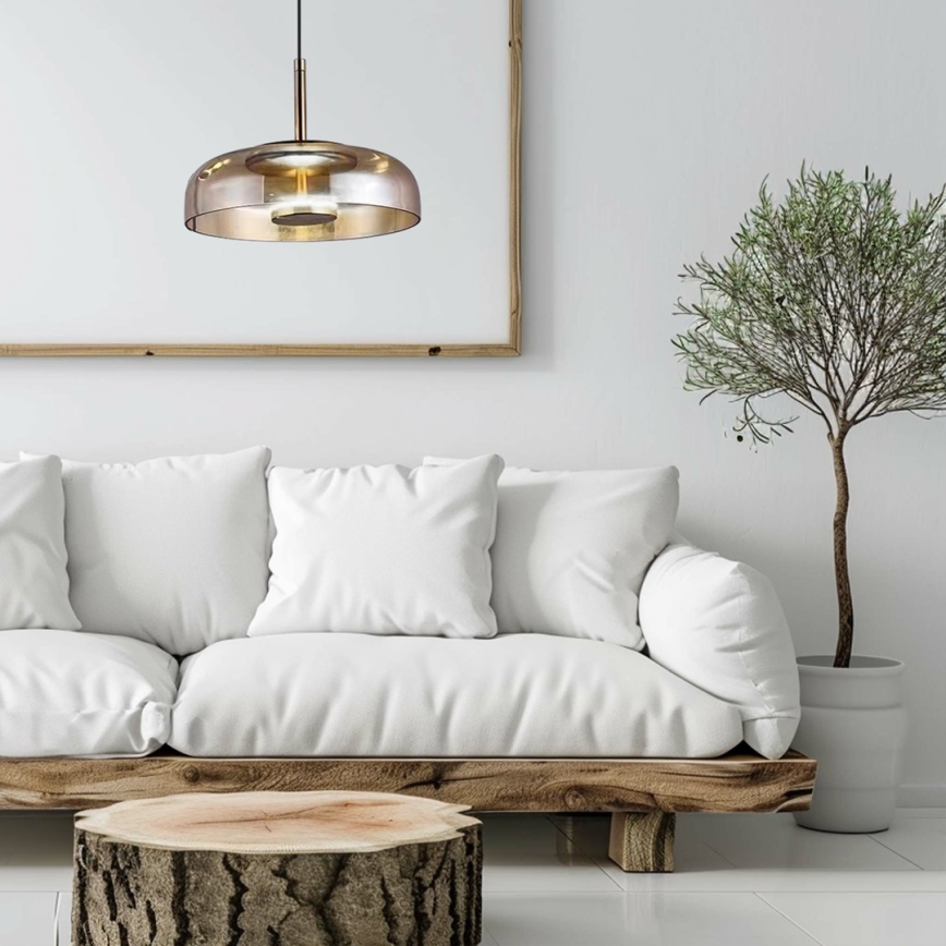 Lustră LED pe cablu VETRO LED/6W/230V bej/negru