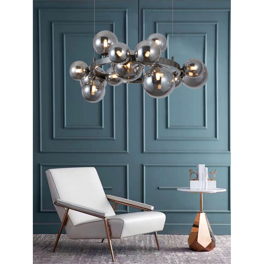 Lustră LED pe cablu Wofi 5014-1505W VILLA 15xG9/3W/230V negru