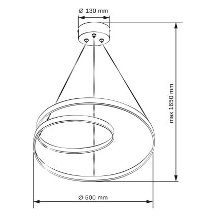 Lustră LED pe cablu ZEFIRA LED/40W/230V 4000K d. 50 cm antracit