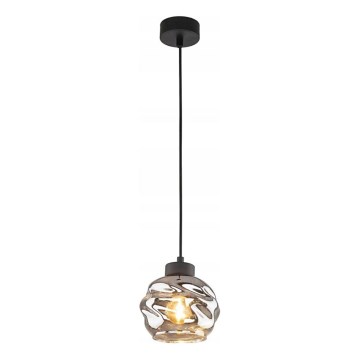 Lustră LED pe cablu ZULIA 1xE27/15W/230V negru/negru fumuriu