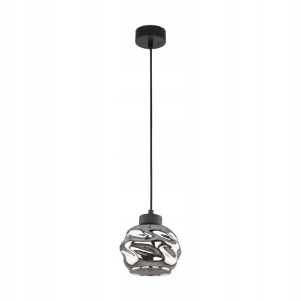Lustră LED pe cablu ZULIA 1xE27/15W/230V negru/negru fumuriu