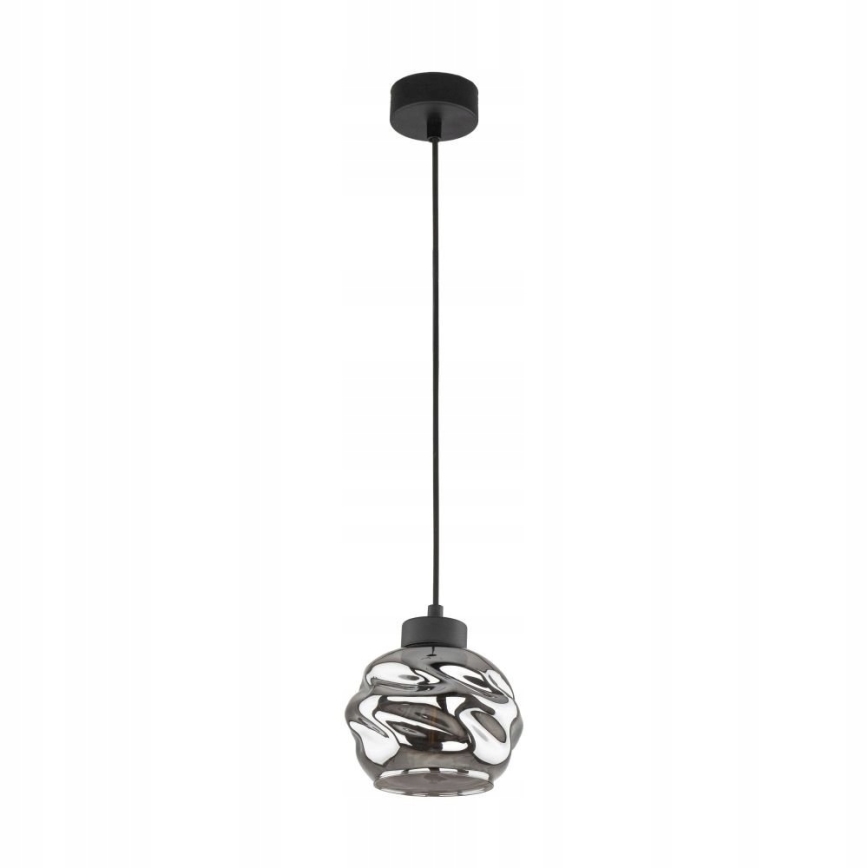Lustră LED pe cablu ZULIA 1xE27/15W/230V negru/negru fumuriu