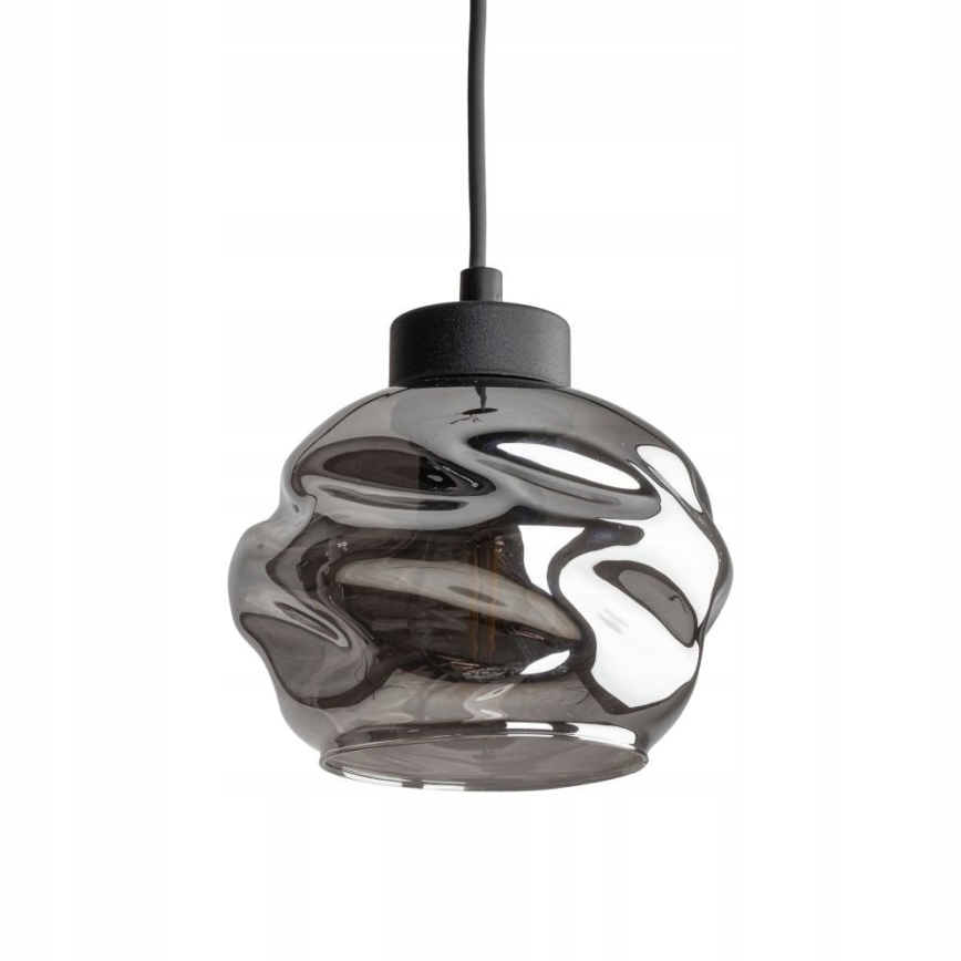 Lustră LED pe cablu ZULIA 1xE27/15W/230V negru/negru fumuriu