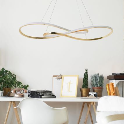 Lustră LED pe cablu ZUMBA LED/50W/230V auriu