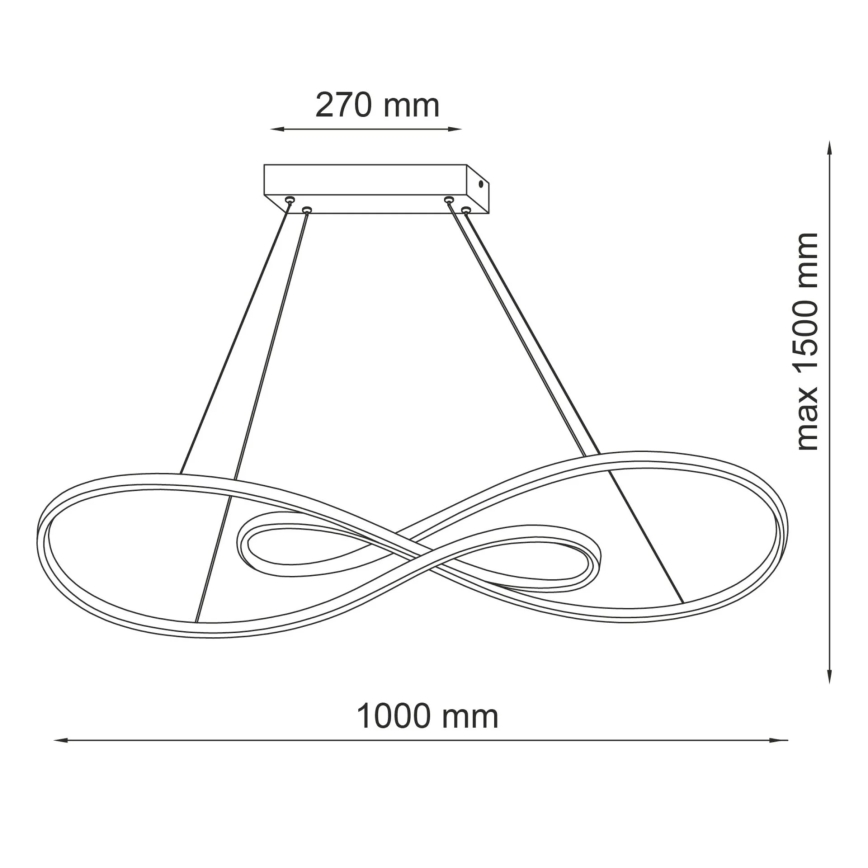 Lustră LED pe cablu ZUMBA LED/50W/230V auriu