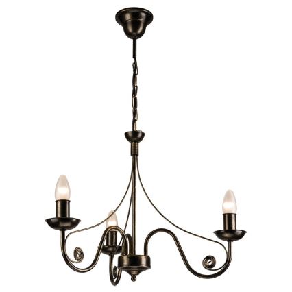Lustră LED pe lanț Brilagi STEFANO 3xE14/40W/230V negru patină