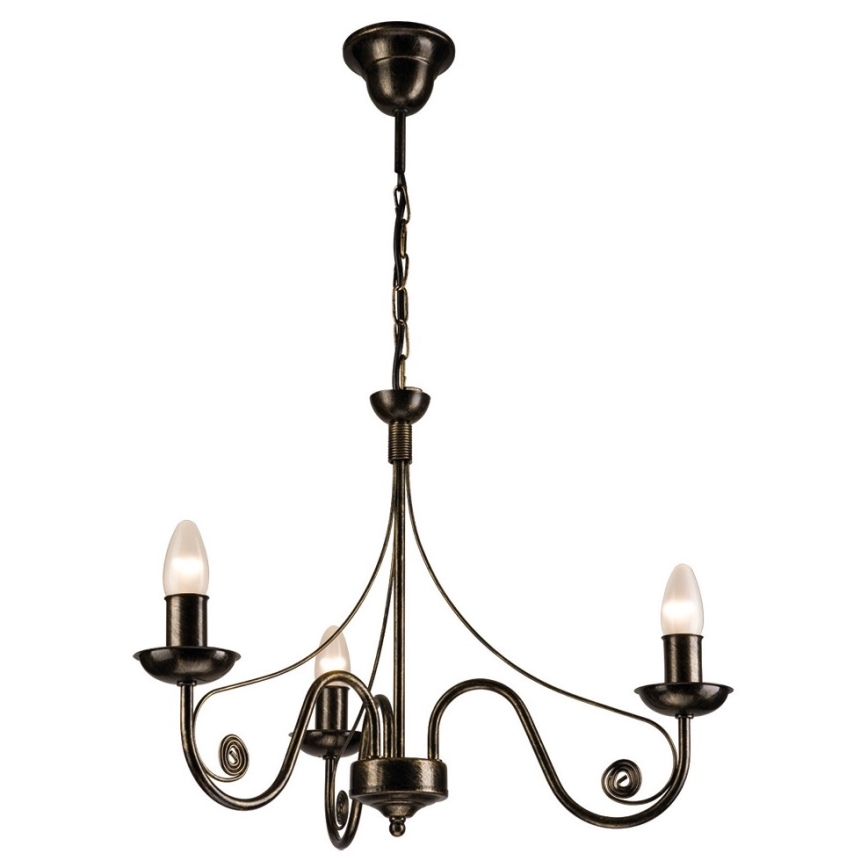 Lustră LED pe lanț Brilagi STEFANO 3xE14/40W/230V negru patină