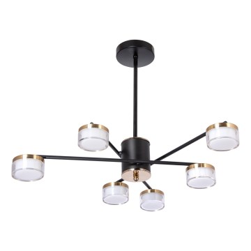 Lustră LED pe tijă 6xLED/10W/230V 3000-6500K d. 59 cm auriu/negru