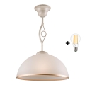 Lustră LED pe tijă Brilagi ANTICO 1xE27/60W/230V alb patină