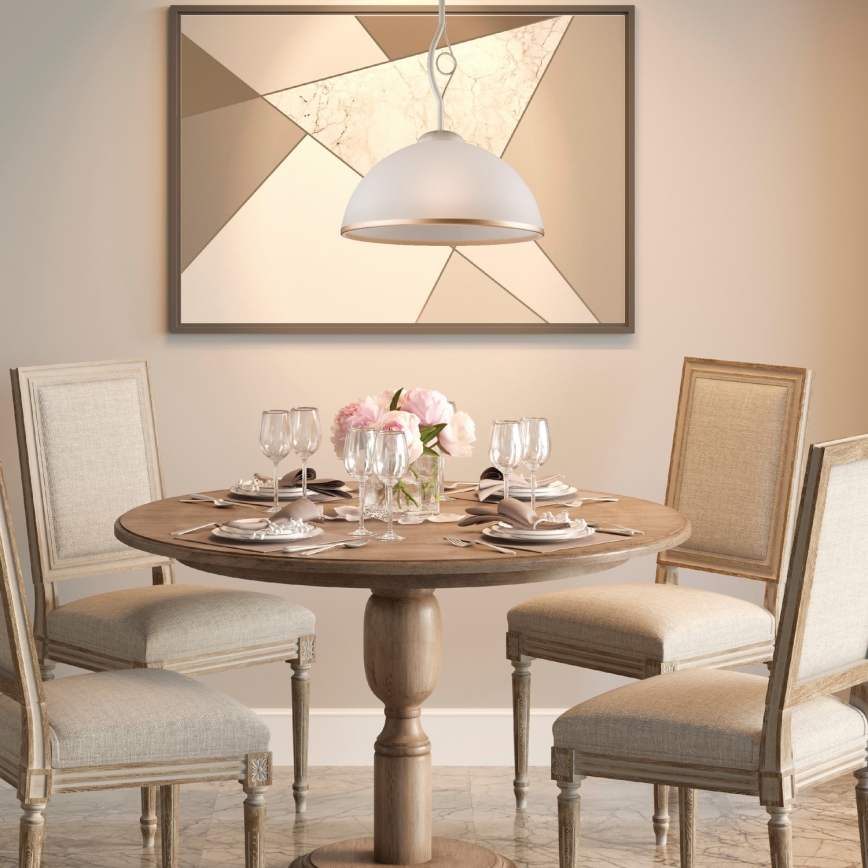 Lustră LED pe tijă Brilagi ANTICO 1xE27/60W/230V alb patină