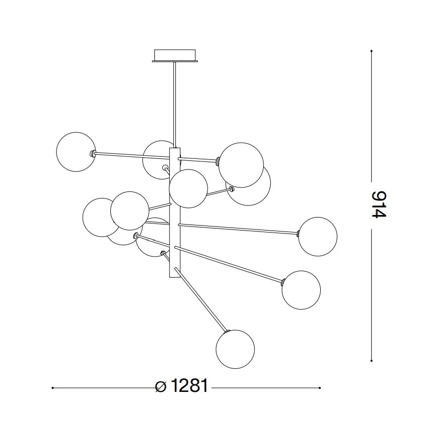 Lustră LED pe tijă Ideal Lux EQUINOXE 12xG4/2W/230V d. 128,1 cm alamă/fumuriu