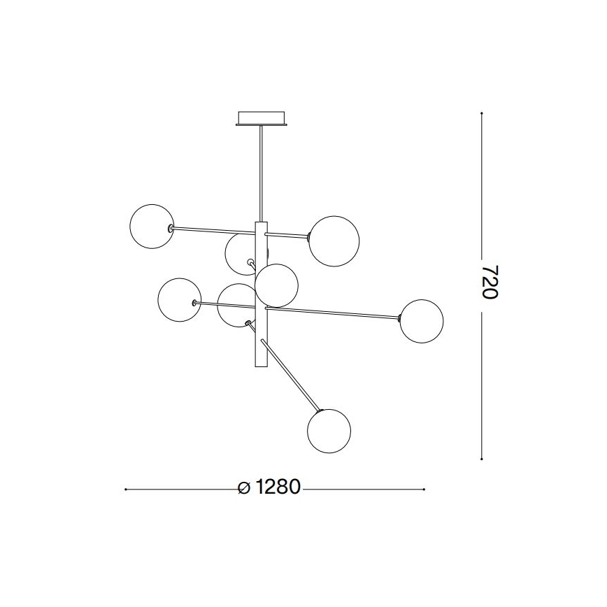 Lustră LED pe tijă Ideal Lux EQUINOXE 8xG4/2W/230V d. 128 cm crom lucios/fumuriu