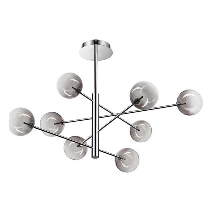 Lustră LED pe tijă Ideal Lux EQUINOXE 8xG4/2W/230V d. 128 cm crom lucios/fumuriu