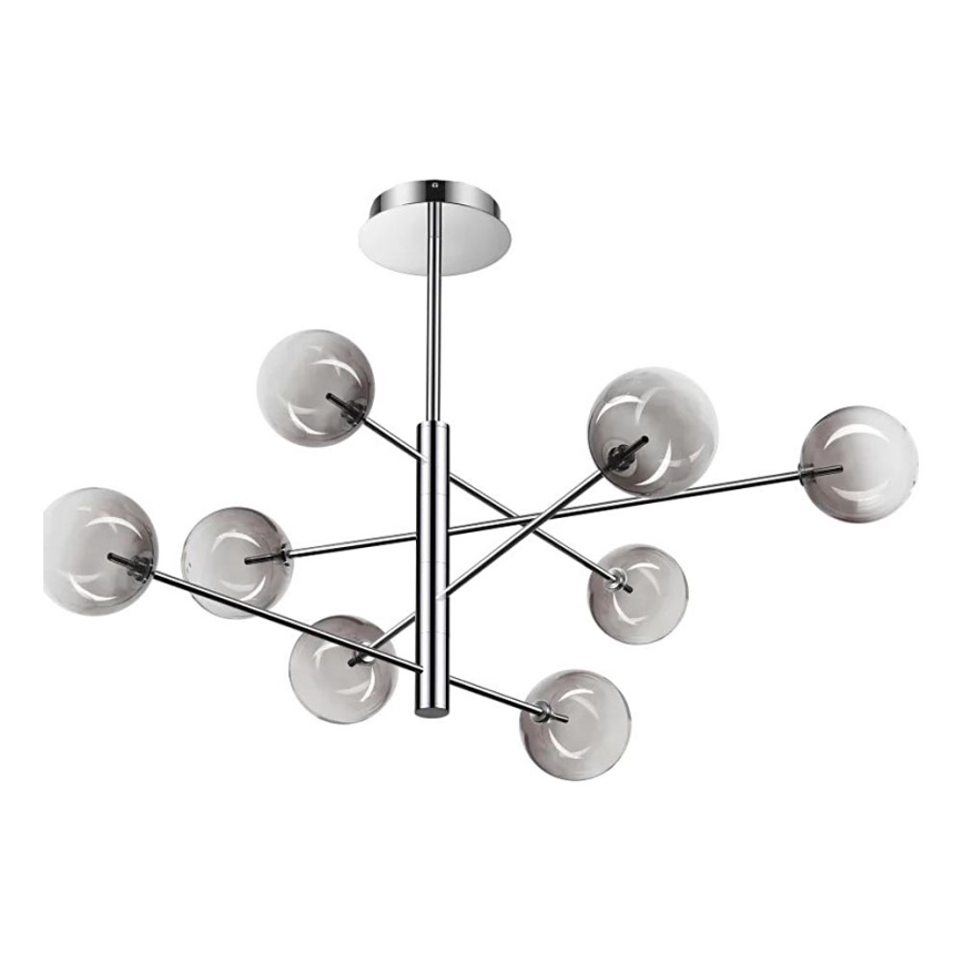 Lustră LED pe tijă Ideal Lux EQUINOXE 8xG4/2W/230V d. 128 cm crom lucios/fumuriu