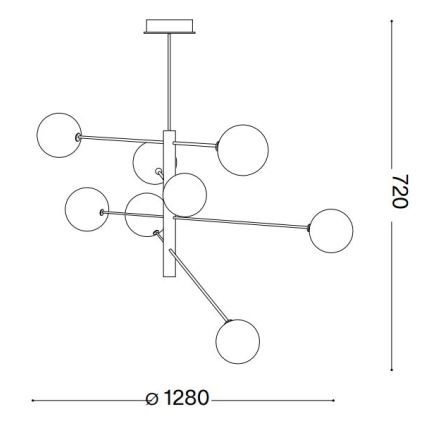 Lustră LED pe tijă Ideal Lux EQUINOXE 8xG4/2W/230V d. 128 cm crom lucios/fumuriu