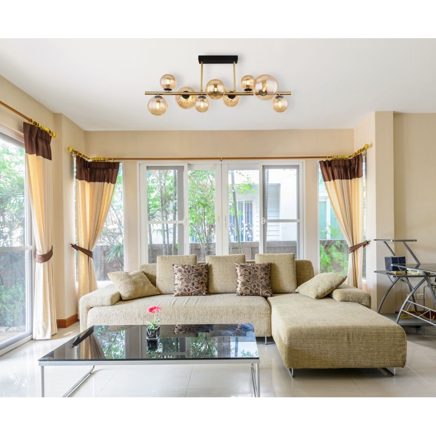 Lustră LED pe tijă 9xG9/3W/230V alamă Globo