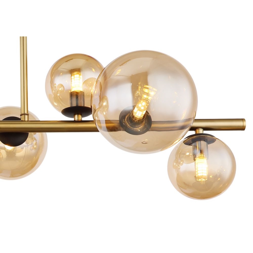 Lustră LED pe tijă 9xG9/3W/230V alamă Globo