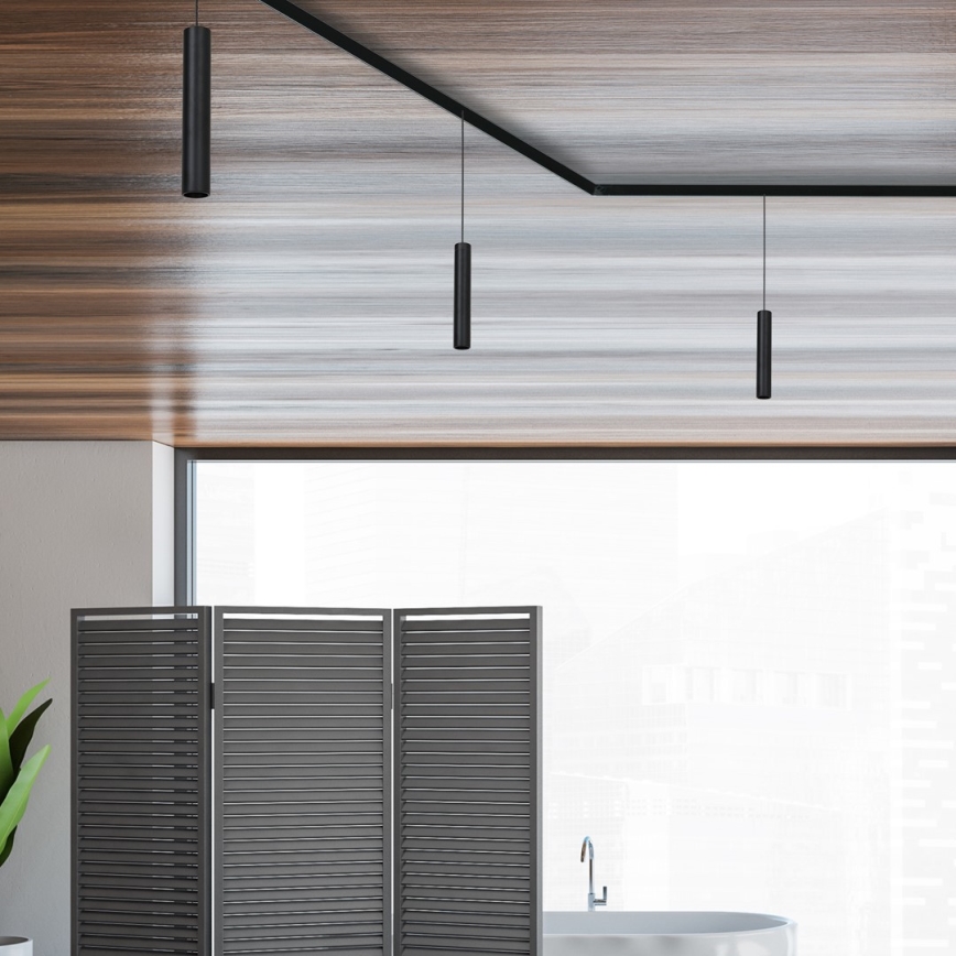 Lustră LED pentru sistem de șină MAGNETIC TRACK LED/7W/48V negru