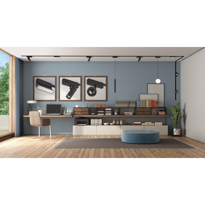 Lustră LED pentru sistem de șină monofazic Rabalux LED/5W/24V 3000K negru
