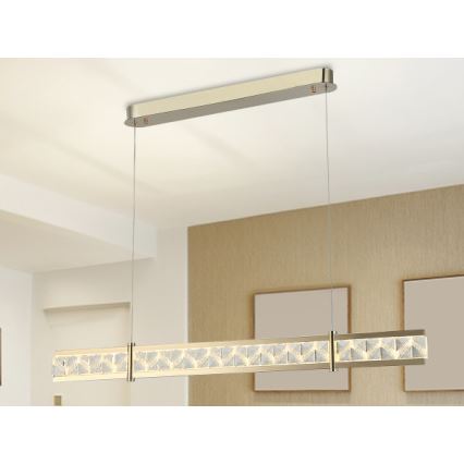 Lustră cu cristale suspendată pe cablu ENRIQUE, LED reglabil 20W, 230V, 3000–6000K, telecomandă inclusă