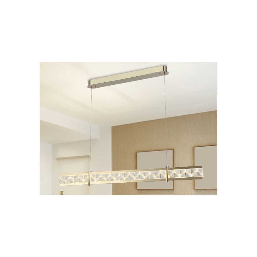 Lustră cu cristale suspendată pe cablu ENRIQUE, LED reglabil 20W, 230V, 3000–6000K, telecomandă inclusă