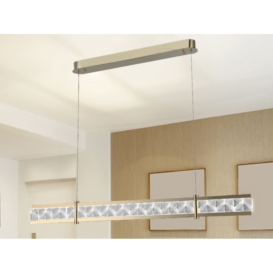 Lustră cu cristale suspendată pe cablu ENRIQUE, LED reglabil 20W, 230V, 3000–6000K, telecomandă inclusă