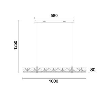 Lustră cu cristale suspendată pe cablu ENRIQUE, LED reglabil 20W, 230V, 3000–6000K, telecomandă inclusă