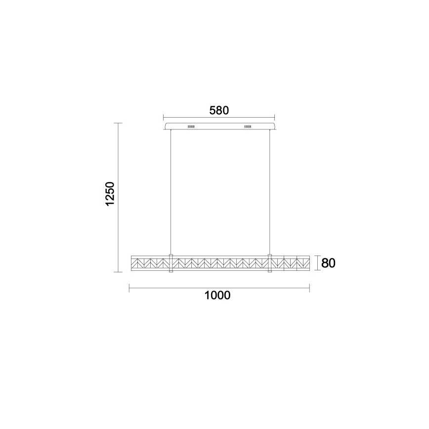 Lustră cu cristale suspendată pe cablu ENRIQUE, LED reglabil 20W, 230V, 3000–6000K, telecomandă inclusă